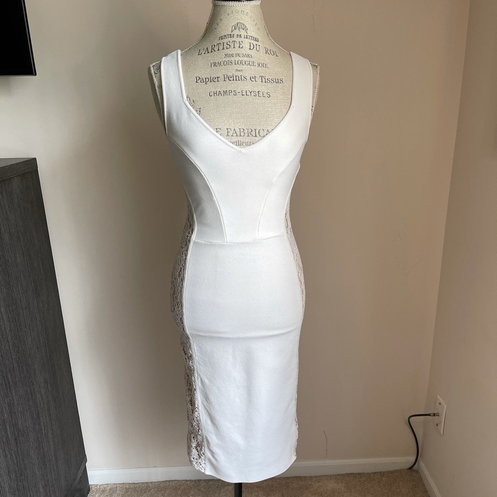 BCBGmaxazria SMALL Bandage Dress White.